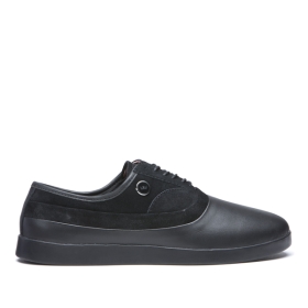 Supra Mens GRECO Black/Black Low Top Shoes | CA-45851